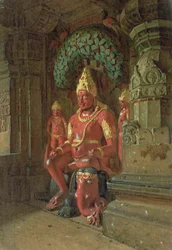 Estatua de Vishnu en el Templo de Indra, 1874